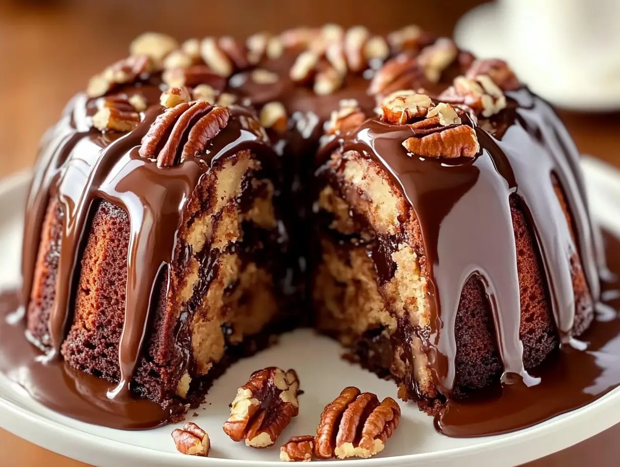Decadent German Chocolate Pecan Pound Cake Delight
